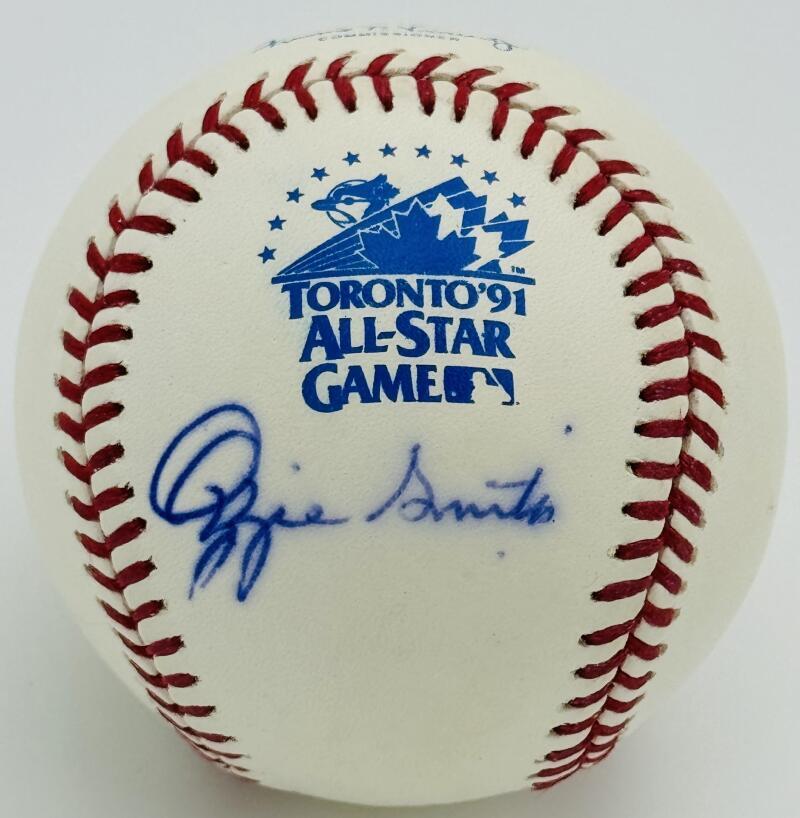OZZIE SMITH Autographed Signed ST LOUIS CARDINALS 1991 ALL STAR OMLB BASEBALL BECKETT J98 