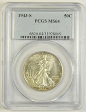1943-S Walking Liberty Half PCGS MS-64 #28009