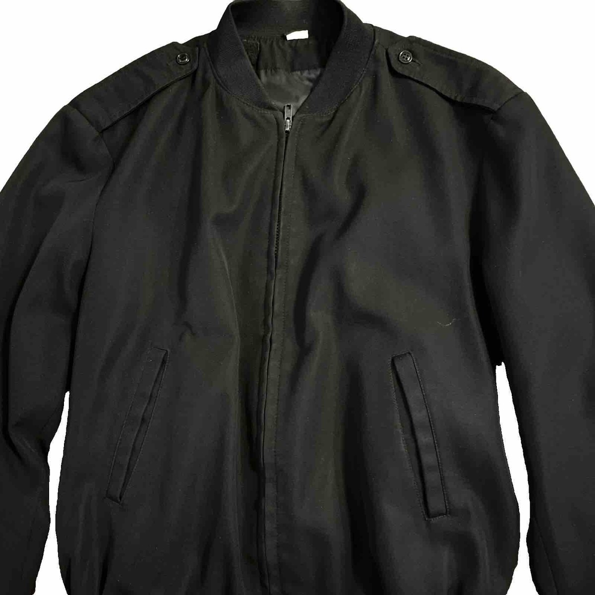 Vintage NEPTUNE Poly/Wool Military Bomber Jacket Mens 44R Black