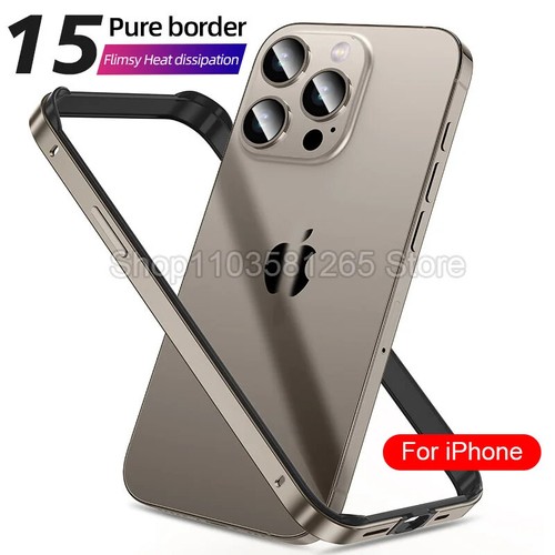 Hybrid Silicone Frame Aluminum Metal Phone Case for IPhone 16 15 14 13