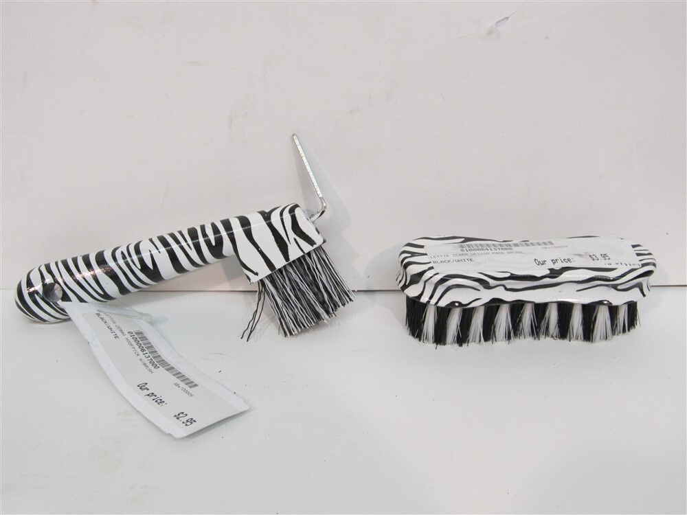 Lettia Zebra Print, Horse Face Brush 5" and Hoof Pick w/ Brush 6" eBay