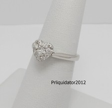 1/2CT Natural Diamond Heart Halo Engagement Wedding Bridal Ring 10K White Gold
