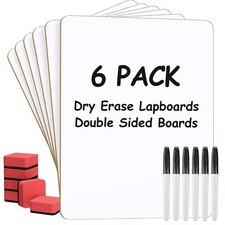 6 Pack 9x12 Inch Dry Erase Lapboard for Home School Office Classroom Supplies