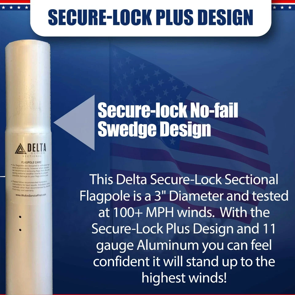 30' DELTA SECTIONAL FLAG POLE "FREEDOM EDITION" (BLACK) - Image 3 of 4