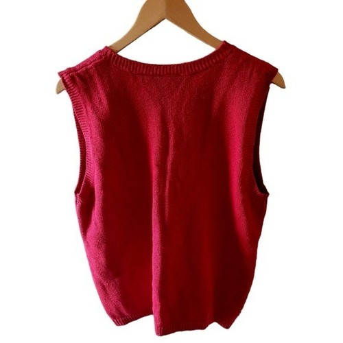 Capacity Vintage Patriotic Americana Heart Red White Blue Sweater Vest Novelty - Picture 2 of 4