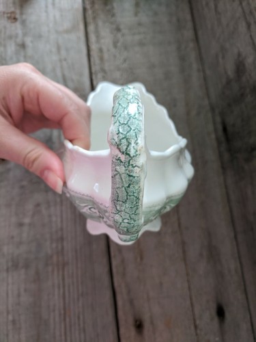 Antique Green John Maddock Transferware Gravy Boat Jewel Pattern - Picture 3 of 8