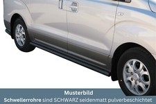 Schwellerrohre SCHWARZ ohne Tritt für Hyundai H1 Starex 2008- Edelstahl Ø63mm TÜ