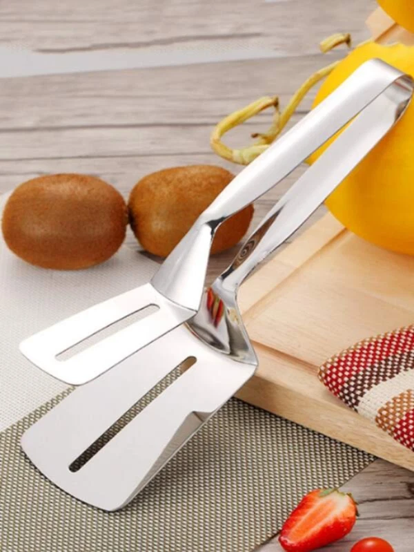 1件装不锈钢食品夹烧烤面包夹耐用煎铲夹油炸 — 第 4/4 张图片