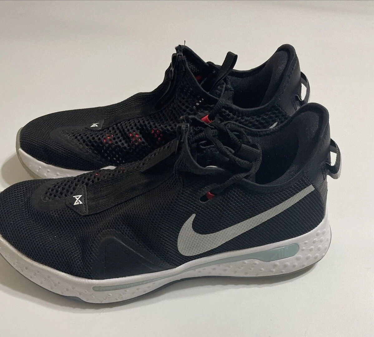 Nike Air Shoes Mens Size 10 Black Zip Mesh Low Top Running Sneakers CD5079-001 Nike PG 4 Black - CD5079-001 for Sale | Authenticity  main image 2