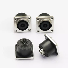 (4 PACK) NEUTRIK NL8MPRXX SPEAKON 8-POLE Panel Mount Speaker Connector - Nickel 