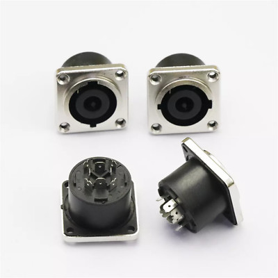 (4PACK) NEUTRIK NL8MPRXX SPEAKON 8-POLE Panel Mount Speaker Connector - Nickel