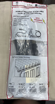 IRP 12' Self Regulating Roof & Gutter De-Icing/Pipe Freeze Heat Cable HC12012