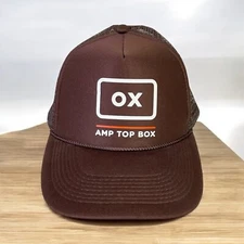 Vintage Ox Amp Top Box Mesh Hat Trucker Otto Brown Cap Snap Back