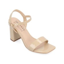 Journee Collection Tivona Faux Leather Strappy Block Heels Sandal Tan Size 9 NWB