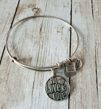 Alex & Ani Silver Tone "My Love is Alive"  Expandable Bracelet 