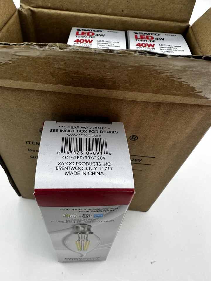 Satco 40-Watt Equivalent E12 Dimmable LED Chandelier Light Bulbs (6 Pack) S29891 - Image 2 of 2