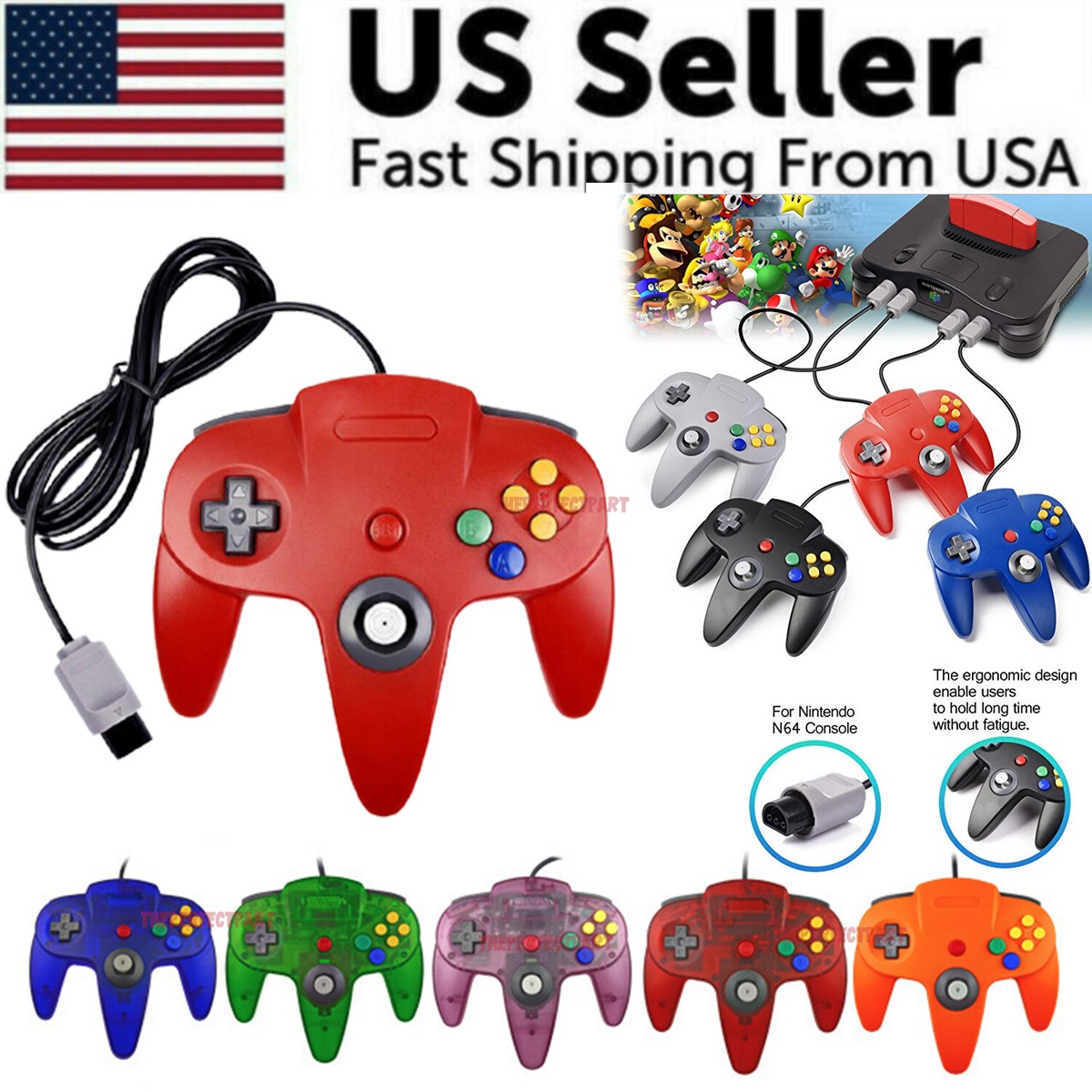 New Wired Controller Joystick Compatible With Nintendo 64 N64