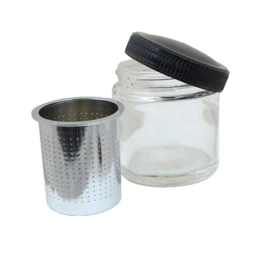 DIAMOND WASHING CUP WITH METAL SIEVE FOR CLEANING GEMSTONES GLASS JAR - 第 1/2 張圖片
