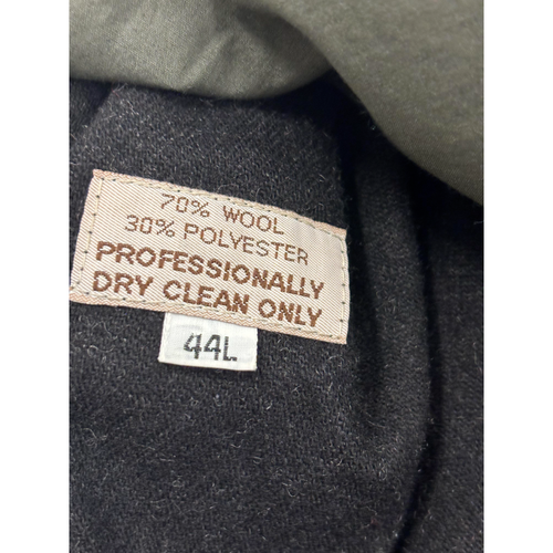 Hart Schaffner Marx Trench Coat Men 44L Green Vented Lined Collared Button Front - Picture 4 of 8