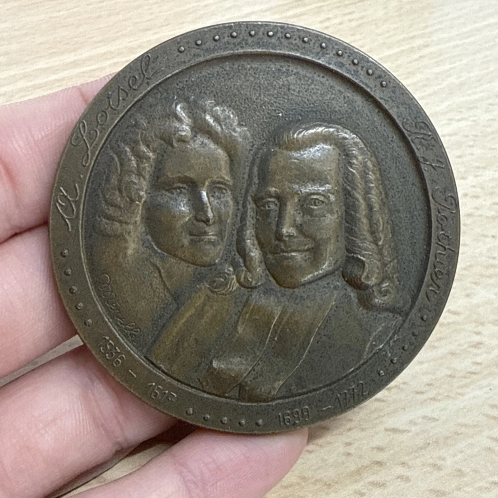 Médaille A Loisel R J Pothier En Bronze Graveur Merelle 1536 1617 1699 1772