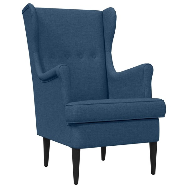 Sessel Blau Stoff Gepolstert Bequem Wohnzimmer Lesesessel Polstersessel-image