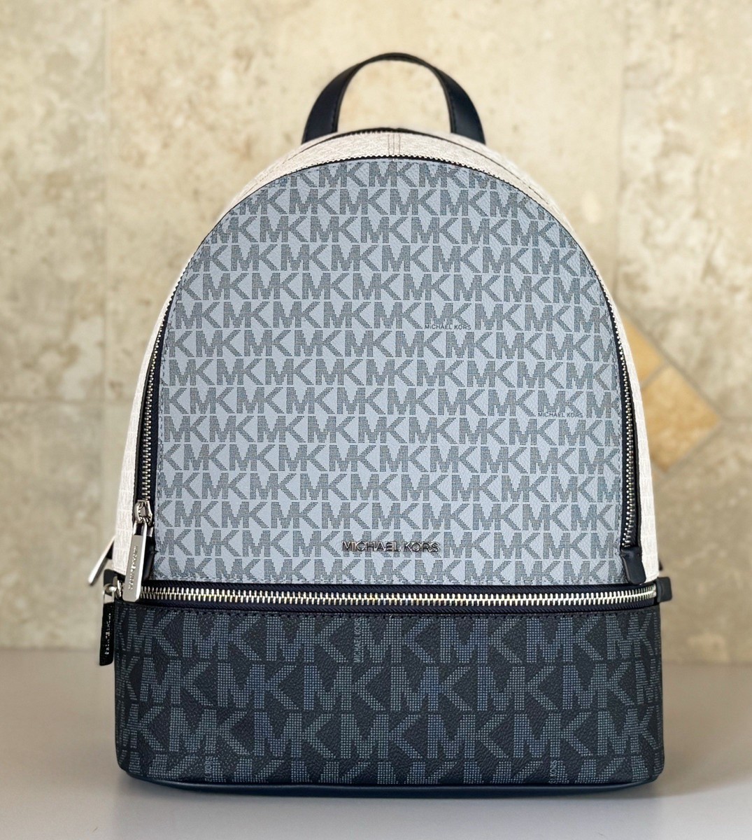 Michael Kors Rhea Medium Backpack MK Color-Block Admiral Multi | eBay