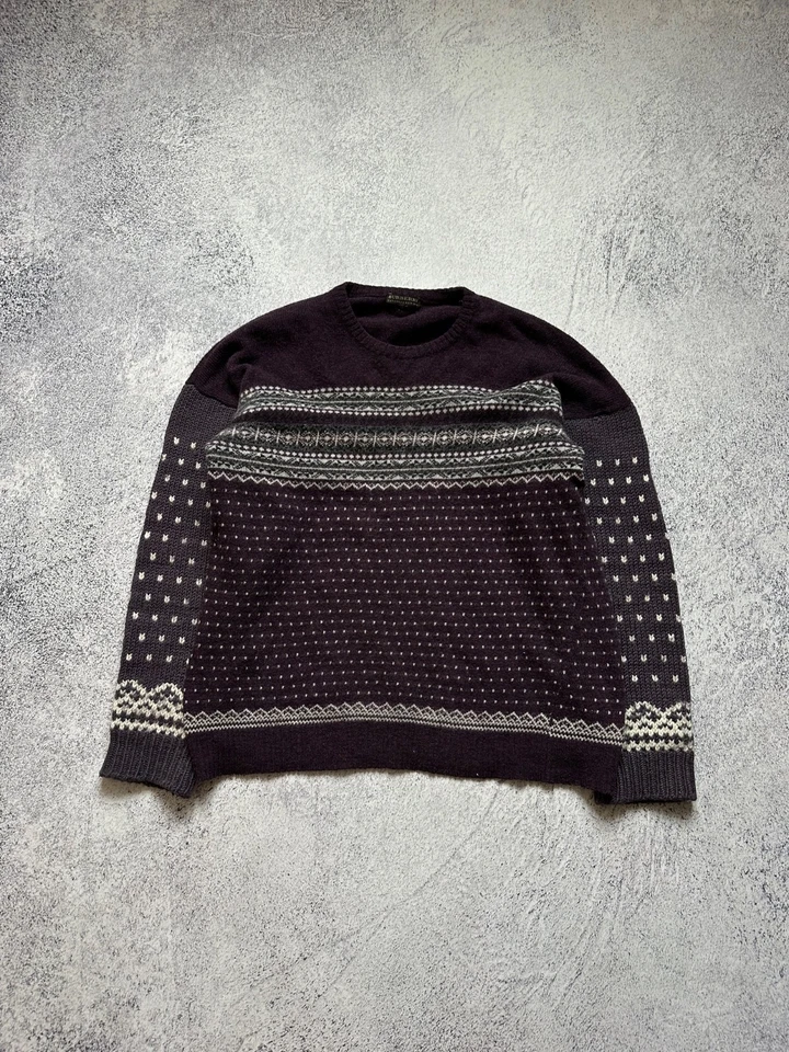 Suéter tejido de lana/cachemira Burberry Prorsum para hombre talla M/L púrpura Foto 3 de 4