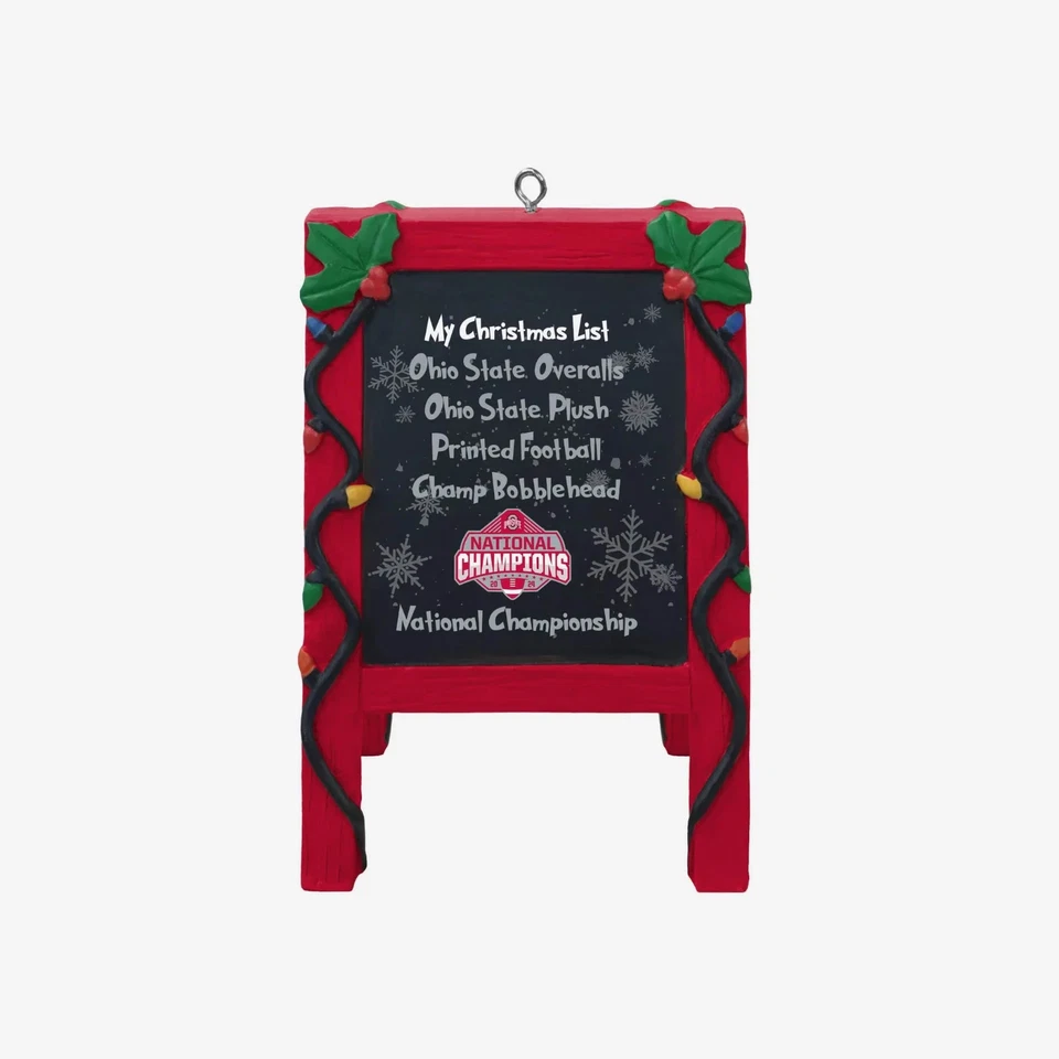 Ohio State Buckeyes 2024 Fútbol Campeones Nacionales Pizarra Caballete Ornamento Foto 2 de 3