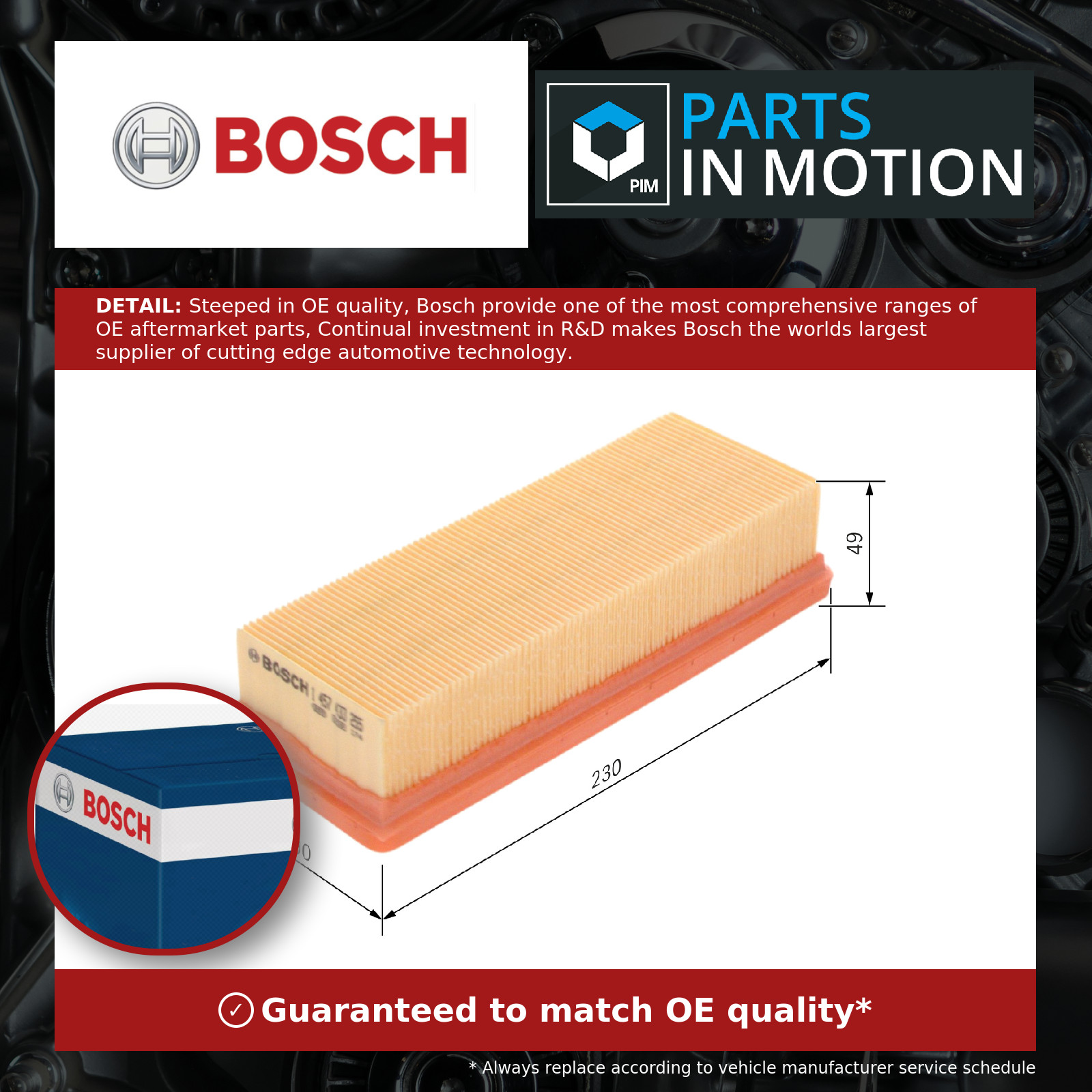 2x ✅Fits BOSCH 1 457 433 255 Air filter 1 457 433 255 Air filter (Ca ⭐UK Seller⭐ - Image 8