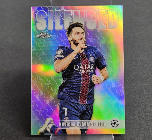 2025-26 Topps Chrome UEFA Club #SHH-5 Khvicha Kvaratskhelia Silence Refractor