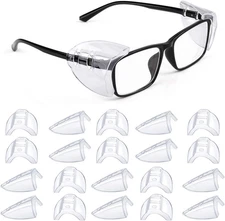 MELASA 12 Pairs Eye Glasses Side Shields, Flexible Slip on Side Shields for Safe