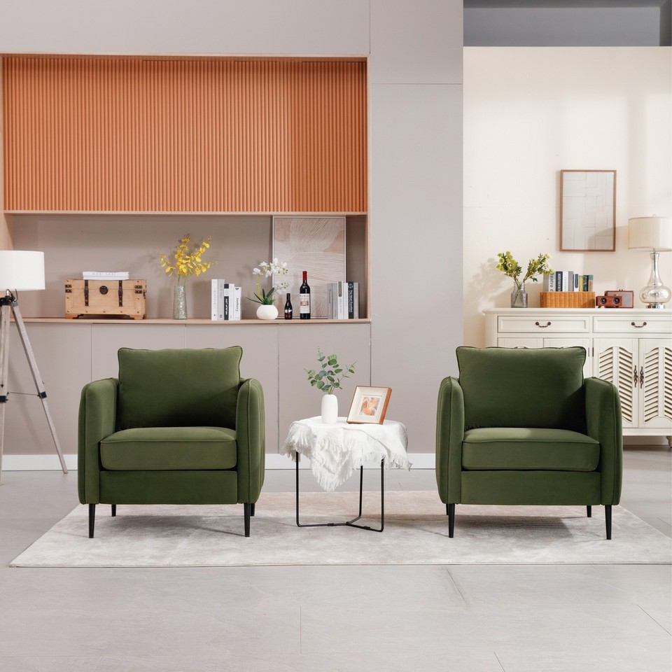 Accent Chair for Living Room, Velvet Comfy Single Sofa Chair Armchair