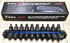 Astro Tools 20pc Master 3/8"dr/ 17mm Nano Dual Drive Bit Socket Set + Rail 78320