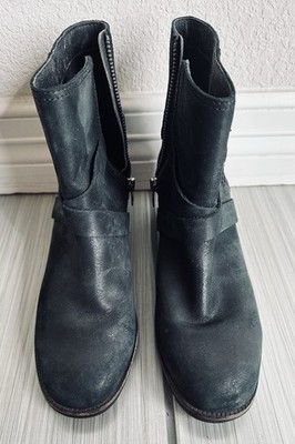 EUC Sorel Women's Cate Buckle Boot Nubuck Black Leather Size 7.5
