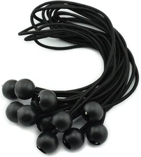 24Pcs 12 Inches (30Cm) Ball Bungee Cords Black Elastic String Canopy Tarp Tie do