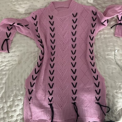 Italy  Mini Kleid Flieder  36 38 M S Koucla Zukauf Strickkleid Tunika Pulli 