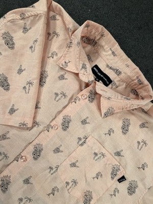 Molokai Surf Co. Men s Pineapple Skulls Button Down Shirt.  Size 3XL 