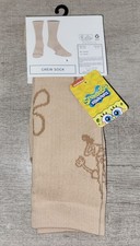 Nickelodeon SpongeBob Squarepants Beige Men's Crew Socks Shoe Size 6.5-12.5 NWT