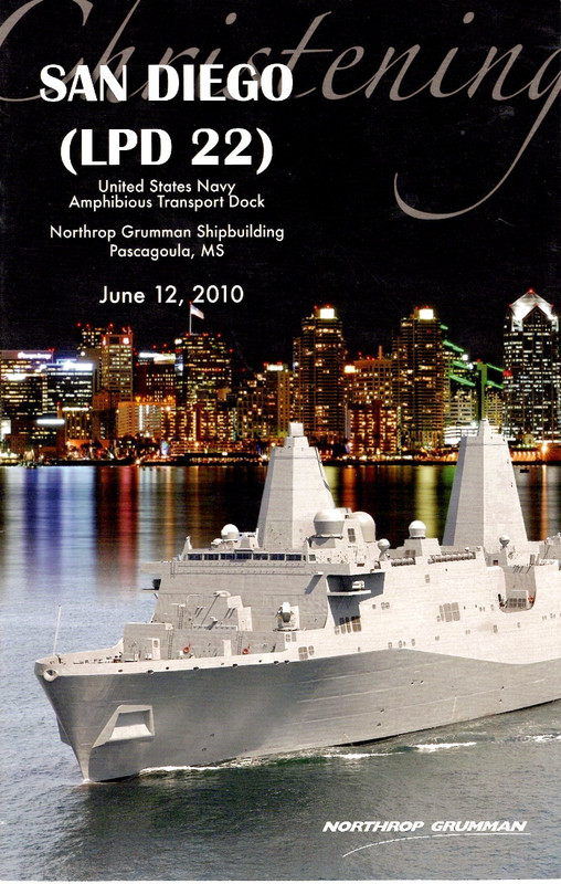 USS San Diego LPD 22 Christening Ceremony program 2010