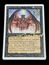1994 Magic: The Gathering - Revised(3rd) - LORD OF THE PIT - Rare Signed - EX