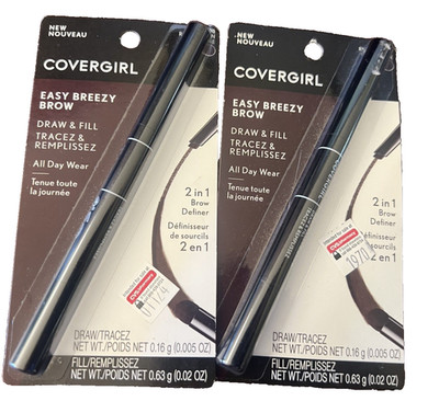 LOT OF 2  Covergirl Easy Breezy Brow Draw & Fill Definer 300 Soft Brown CARDED