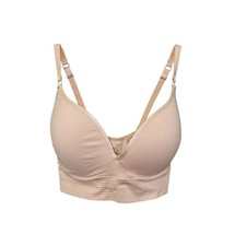 Jockey Womens Padded Wire-Free Seamless Bra L Adjustable Straps Beige 3682