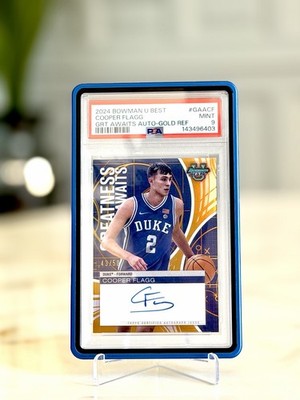 2024 Bowman U Best Cooper Flagg Auto Gold Refractor /50 PSA 9 #43/50 Duke RC