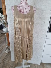H&M Plissee Kleid Gold Farben Gr.S Party Urlaub Top Zustand