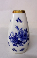 Vintage Porzellan Vase mit Rosen Echt Cobalt Waldershof BAVARIA 22 KARAT GOLD