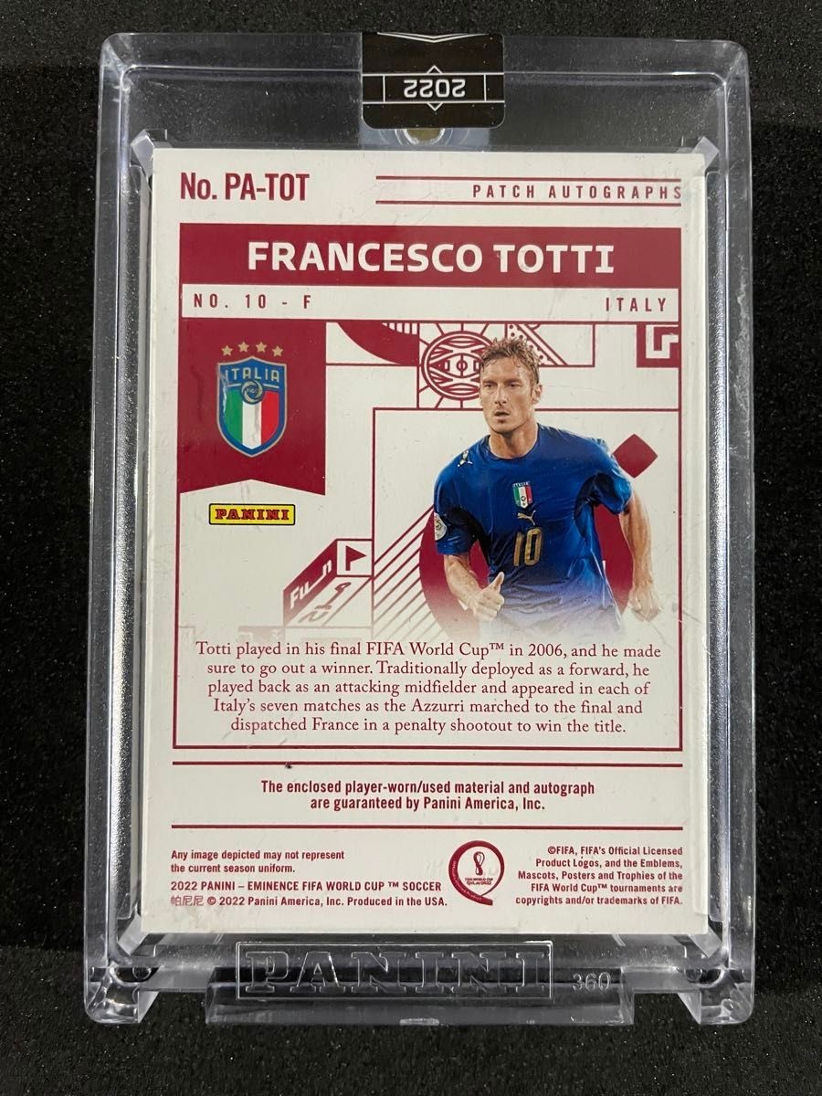 2022 Panini Eminence Francesco Totti On card Auto Relic /5 1st