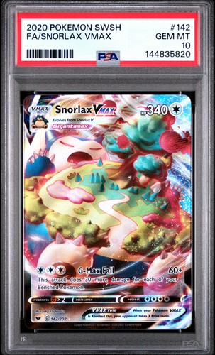 PSA10 Snorlax VMAX 142/202 SWSH01: Sword & Shield Base Set Pokemon