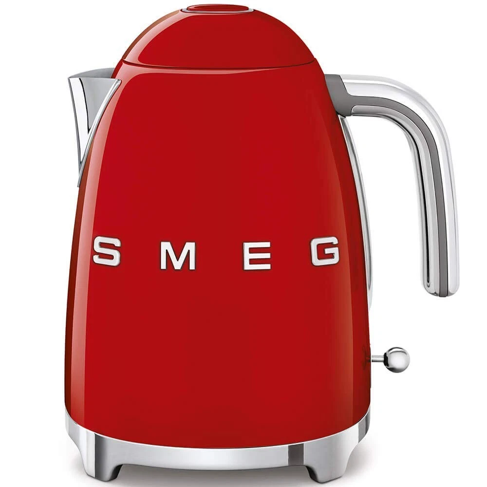 Smeg KLF03RDUS 50's Retro Style Aesthetic Electric Kettle with Embossed Logo,