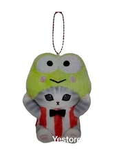 New Frog Keroppi Mofusand Plush Keychain Charm Bag Cat Holder Toy Purse