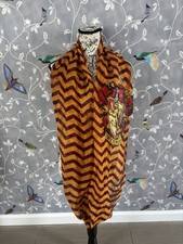 Harry Potter Gryffindor Infinity Scarf Wrap Chevron Striped Gold House Crest